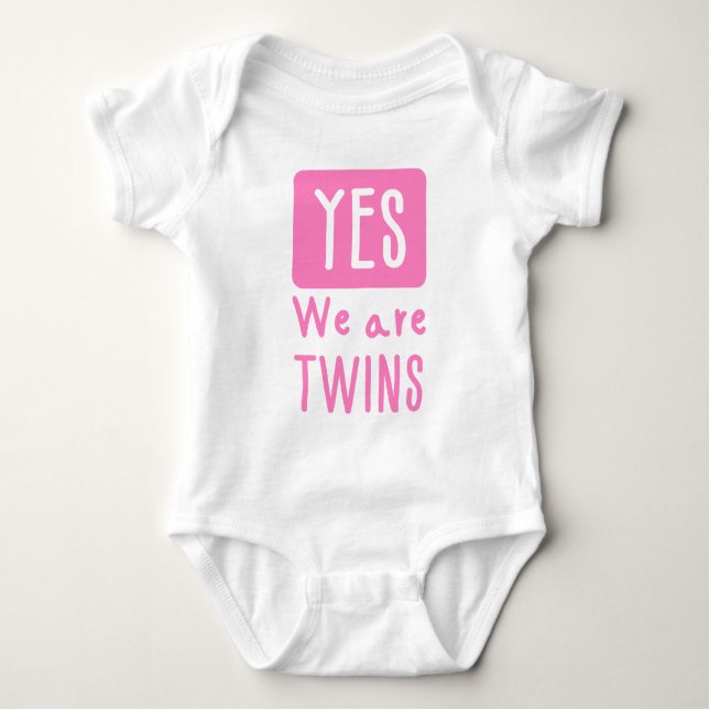 Cute Twins Baby Bodysuit (Front)