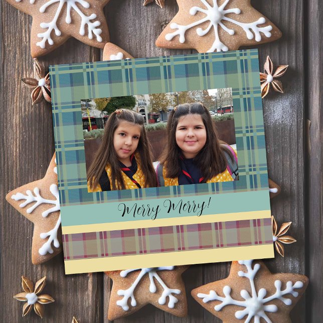 Cute Twins Framed Photo Tartan Monogrammed (Creator Uploaded)