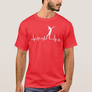 Cute Twirler Girl Heartbeat Design Twirling Baton T-Shirt