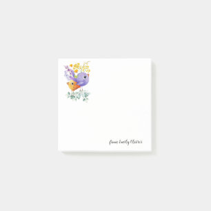 Cute two Birds - Custom Name Post-it Notes
