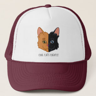 Cute Two Colour Orange and Black Chimera Cat Trucker Hat