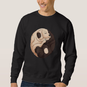 Cute Two Dogs Asian Japanese Yin And Yang Symbol M Sweatshirt