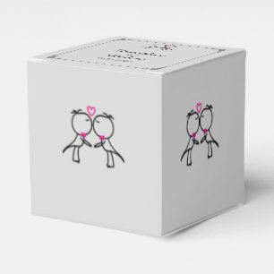Cute Two Grooms Kissing Gay Wedding Favour Box