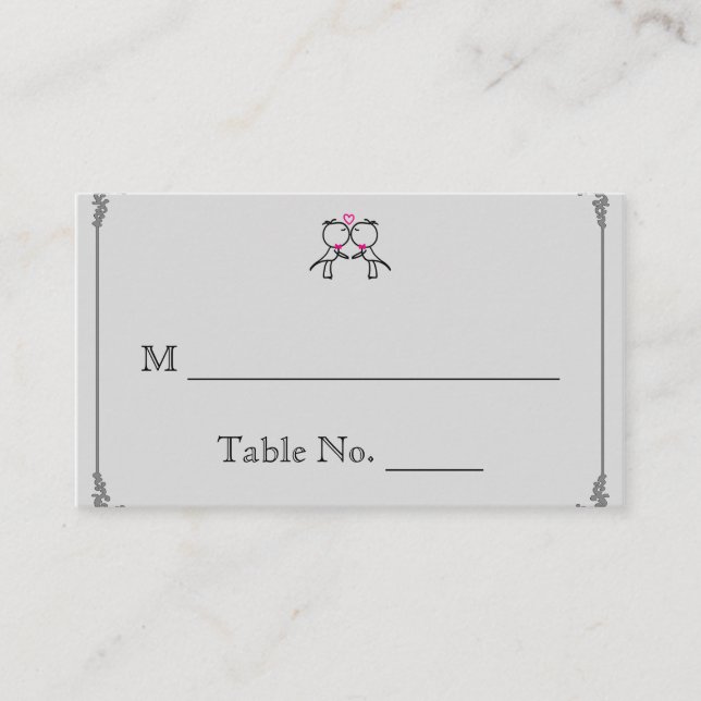 Cute Two Grooms Kissing Gay Wedding Place Cards (Front)
