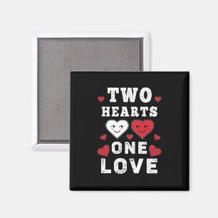 Cute Two Hearts One Love Birthday Valentine's Day Magnet