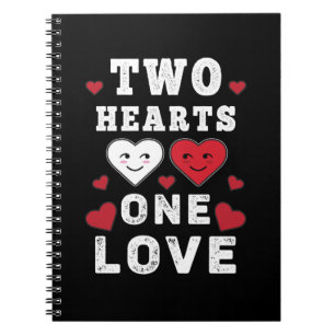 Cute Two Hearts One Love Birthday Valentine's Day Notebook