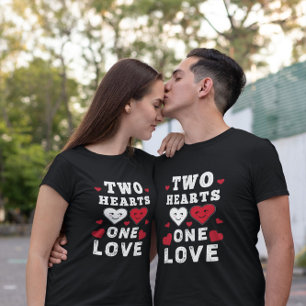 Cute Two Hearts One Love Birthday Valentine's Day T-Shirt