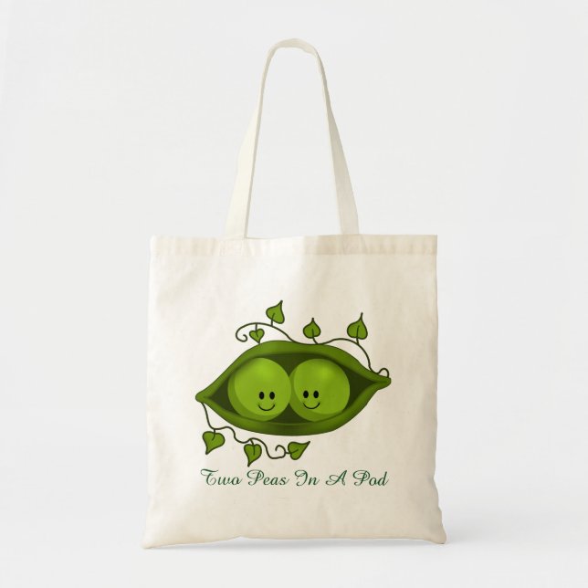 Cute Two Peas In A Pod Tote Bag (Front)