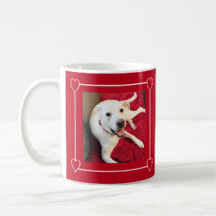 Cute Two Photo Hearts Happy Smiling Dog  Coffee Mug