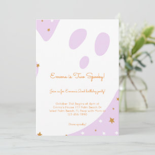 Cute Two Spooky Halloween Birthday Invitation