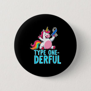 Cute Type 1 Diabetes Awareness T1d Type One-derful 6 Cm Round Badge