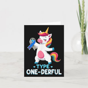 Cute Type 1 Diabetes Awareness T1d Type One-derful Card