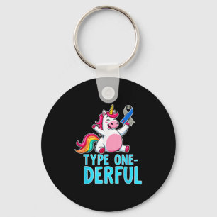 Cute Type 1 Diabetes Awareness T1d Type One-derful Key Ring