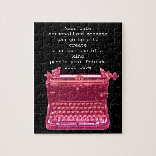 Cute Typewriter Personalised Jigsaw Puzzle (Vertical)