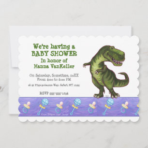 Cute Tyrannosaurus Baby Shower Invitation
