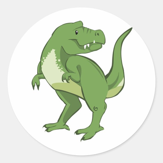 Cute Tyrannosaurus Rex Classic Round Sticker (Front)
