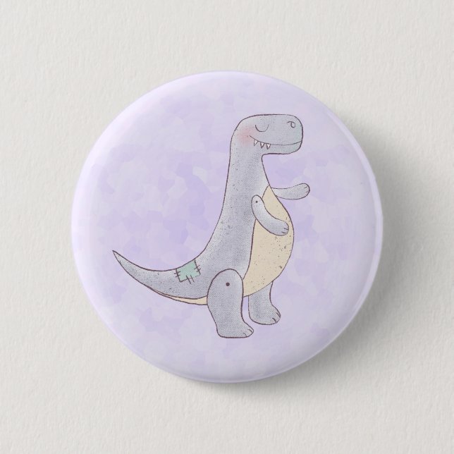Cute Tyrannosaurus Rex Dinosaur Toy 6 Cm Round Badge (Front)