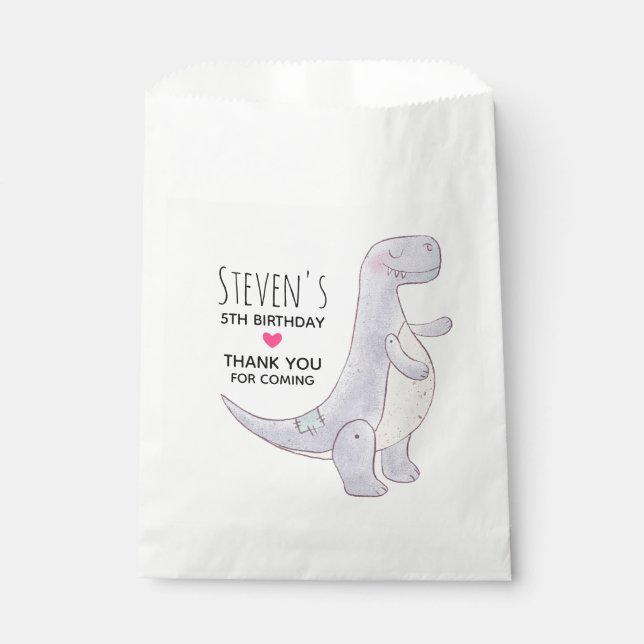 Cute Tyrannosaurus Rex Dinosaur Toy Birthday Favour Bags (Front)