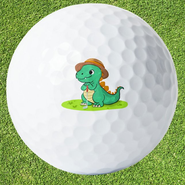 Cute Tyrannosaurus Rex on Putting Green Golf Balls (Creator Uploaded)