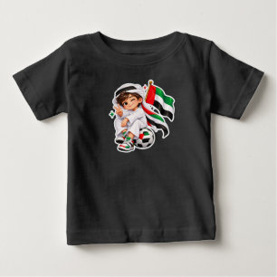 Cute UAE Flag Soccer Boy Baby T-Shirt – Kids Dubai