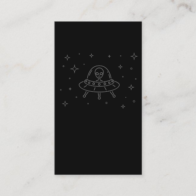 Cute UFO Alien Spaceship Business Card (Front)