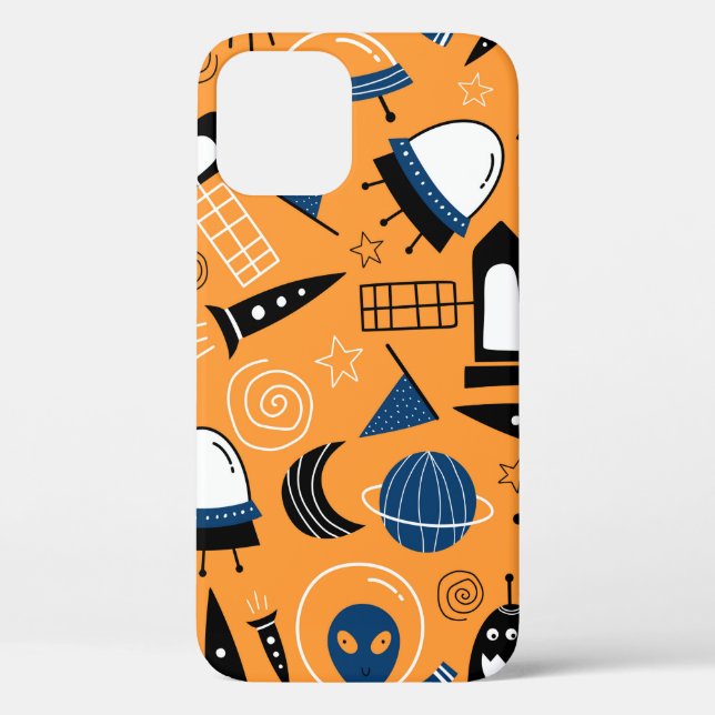 Cute ufo alien spaceships, planets, galaxies seaml Case-Mate iPhone case (Back)