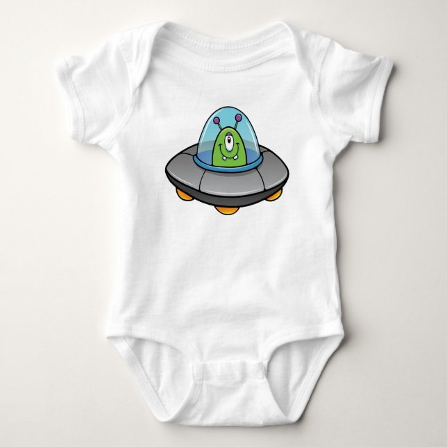 Cute UFO Baby Bodysuit (Front)