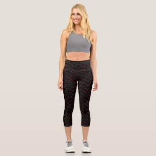 Cute ufo face monster capri leggings