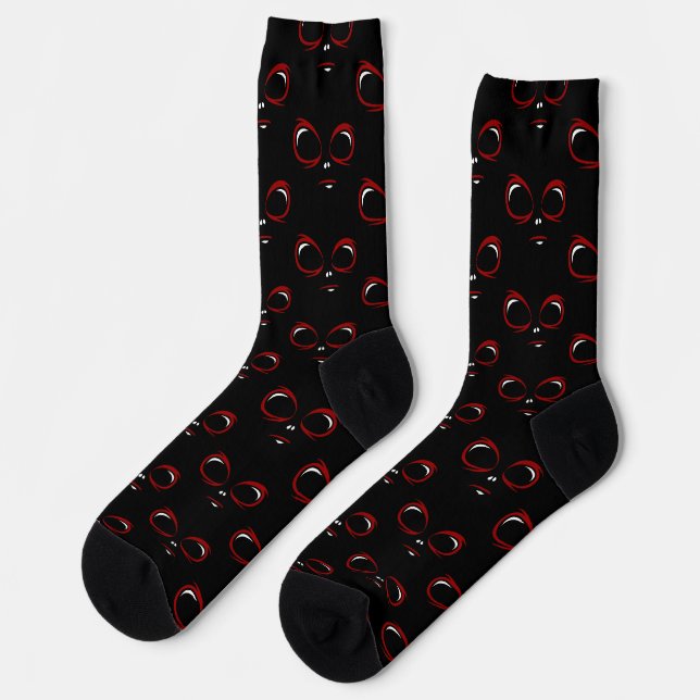 Cute ufo face monster  socks (Left)