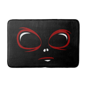 Cute ufo face monster  throw pillow button bath mat