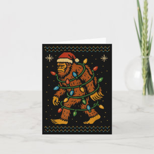 Cute Ugly Christmas Bigfoot Shirt Funny Sasquatch Card