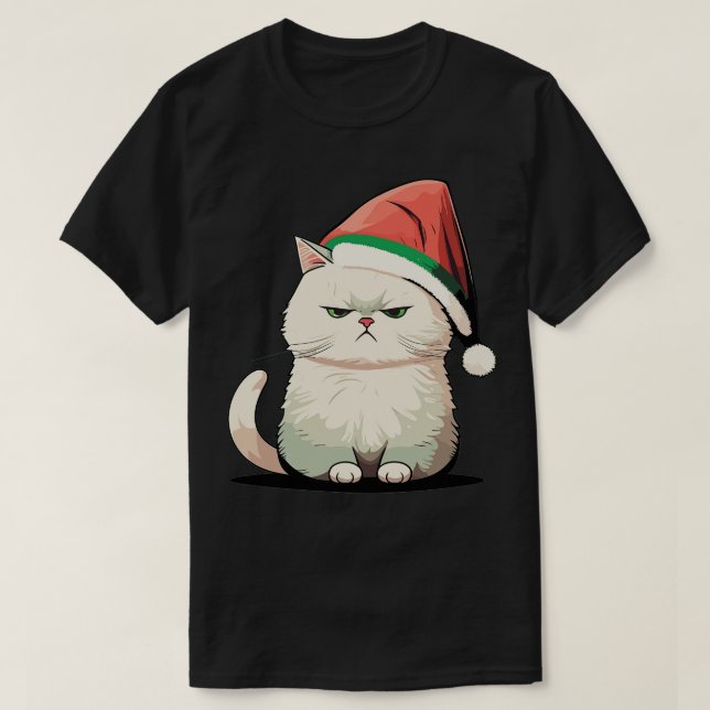 Cute Ugly Christmas Cat Gift Funny Cat Christmas 1 T-Shirt (Design Front)