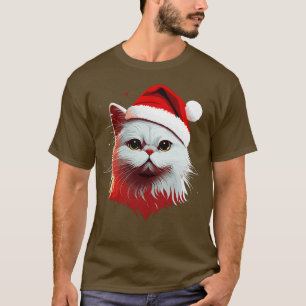Cute Ugly Christmas Cat Gift Funny Cat Christmas T-Shirt