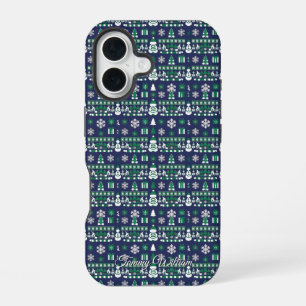 cute ugly christmas sweater pattern iPhone 16 case