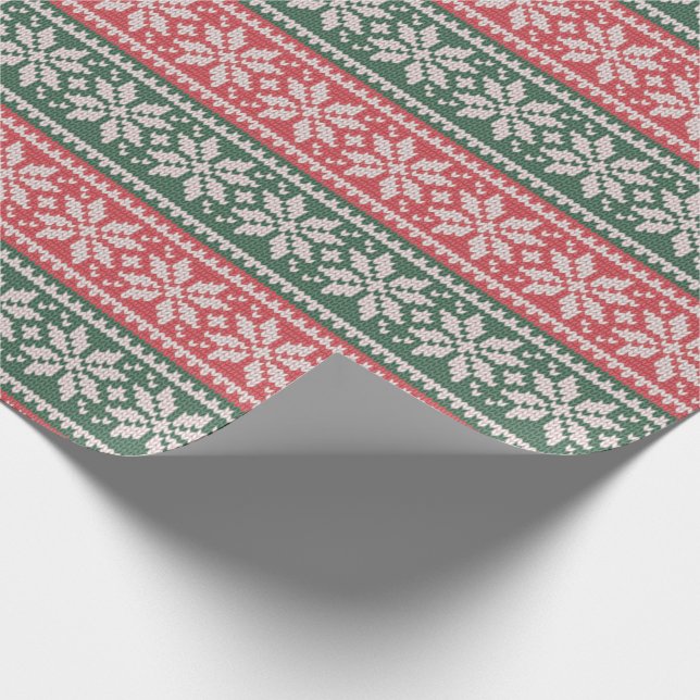 Cute Ugly Christmas Sweater Wrapping Paper (Corner)
