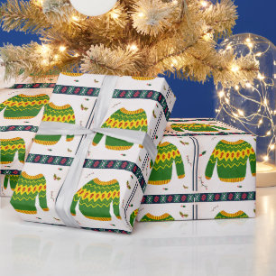 Cute Ugly Sweater Pattern Christmas Gift  Wrapping Paper