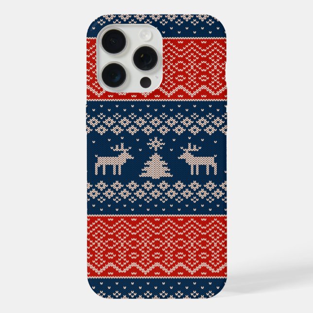 Cute Ugly Sweater Pattern Christmas iPhone Case (Back)