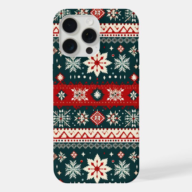 Cute Ugly Sweater Pattern Christmas iPhone Case (Back)