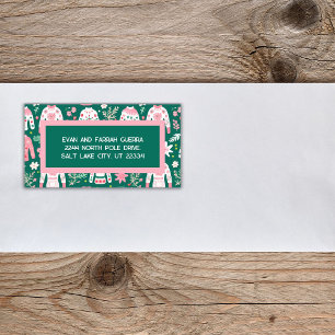 Cute Ugly Sweater pink and green Christmas Label