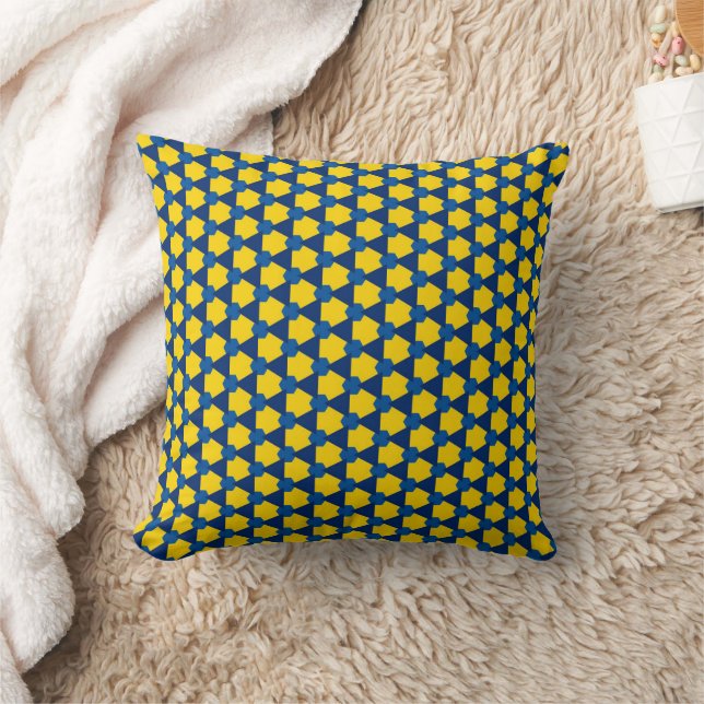 Cute Ukraine Flag Geometric Pattern Throw Pillow (Blanket)