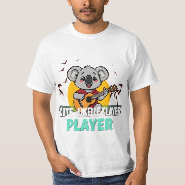 Cute Ukulele Player T-Shirt" T-Shirt (Front)