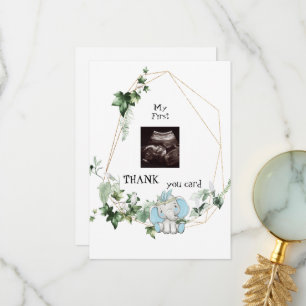 Cute Ultrasound Thanks Baby Boy Viewpoint  Thank You Card