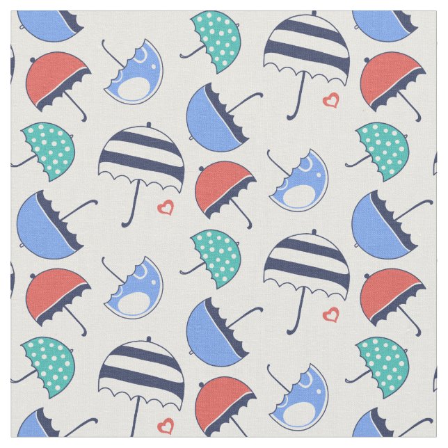 Cute Umbrellas Fabric (Close Up)