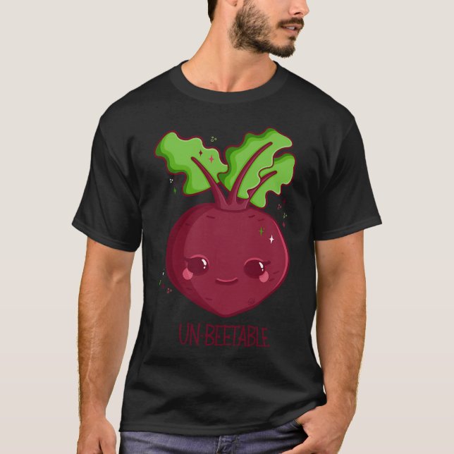 Cute Un-Beetable Happy Kawaii Beet T-Shirt (Front)