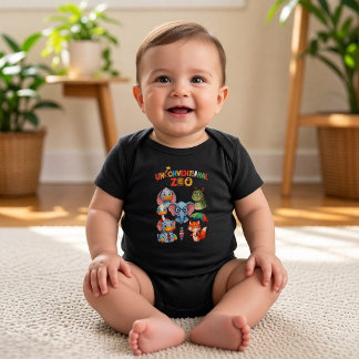 Cute Unconventional Zoo Whimsical Animals Baby Bodysuit