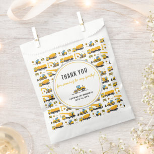 Cute Under Construction Dump Truck Birthday Party Favour Bags