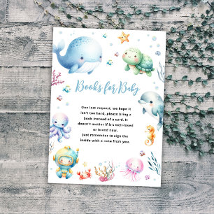 Cute Under the sea Baby Shower Books for baby Enclosure Card