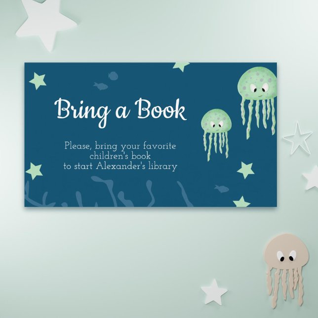 Cute Under the Sea Baby Shower Bring a Book Enclosure Card (Creator Uploaded)