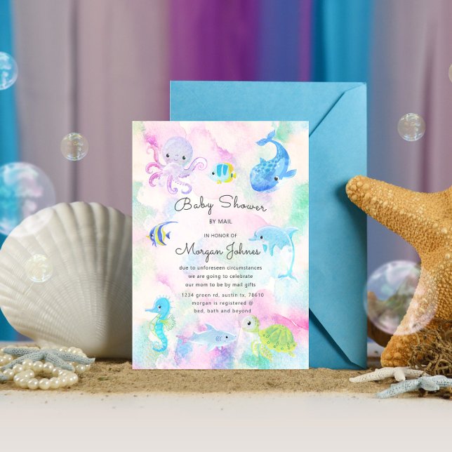 Cute Under the Sea Baby Shower By Mail Invitation (Creator Uploaded)