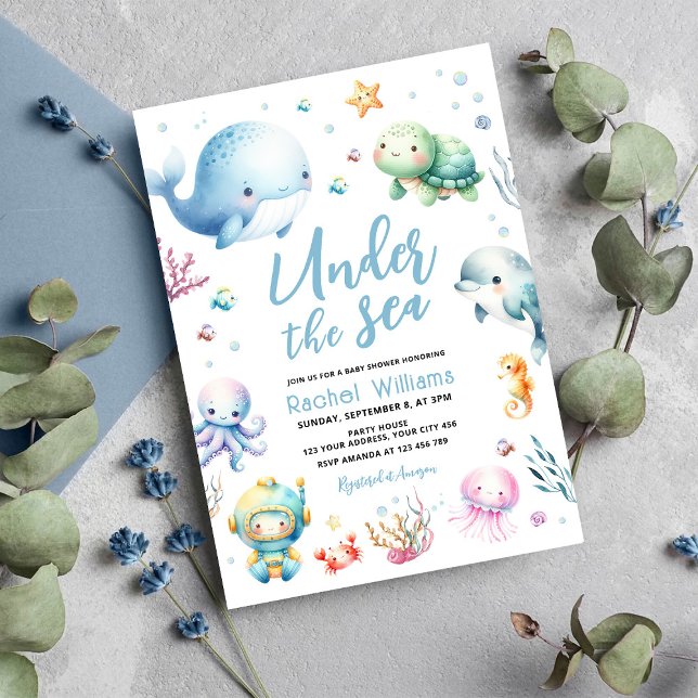 Cute Under the Sea Baby Shower Invitation (Creator Uploaded)